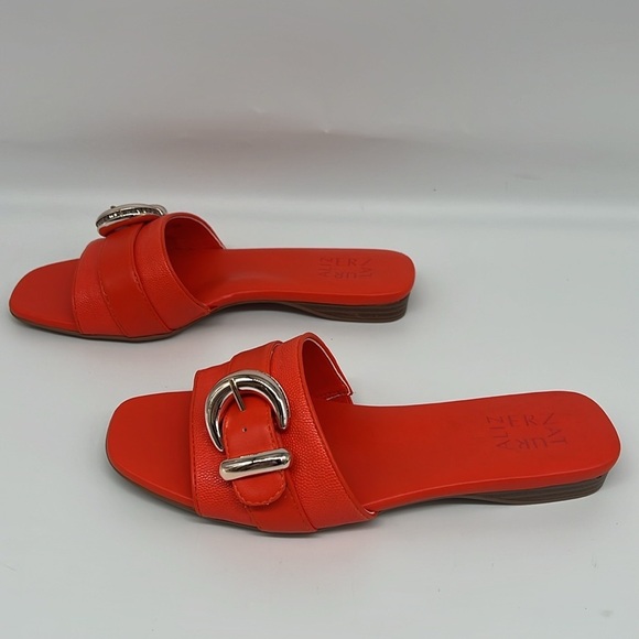 Naturalizer Orange Santiago Slide Sandals Sparkle Rhinestone Buckle Open Toe 6.5 - Picture 4 of 13